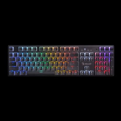 Obrázek A4tech Bloody Podsvícená mechanická herní klávesnice S510R, Blue Switch, Pudding, USB, CZ, černá