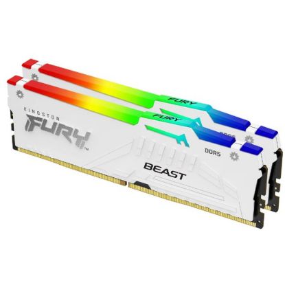 Obrázek KINGSTON DIMM DDR5 32 GB (Kit of 2) 5600MT/ s CL36 FURY Beast Bílá RGB EXPO