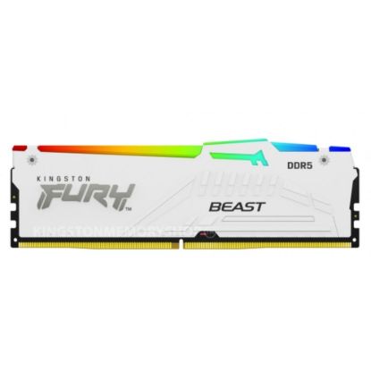 Obrázek KINGSTON DIMM DDR5 128 GB (Kit of 4) 5200MT/ s CL40 FURY Beast White RGB XMP