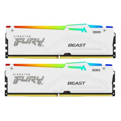 Obrázek KINGSTON DIMM DDR5 32 GB (Kit of 2) 6000MT/ s CL30 Non- ECC FURY Beast RGB EXPO, Bílá