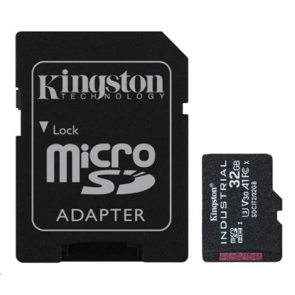 Obrázek Kingston MicroSDHC karta 32 GB Industrial C10 A1 pSLC Card + SD Adapter