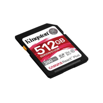 Obrázek Kingston SDXC karta 512 GB Canvas React Plus, UHS- II, U3, V60, R: 280/ W: 150MB/ s