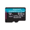 Obrázek Kingston MicroSDXC karta 512 GB Canvas Go! Plus, R: 200/ W: 160MB/ s, Class 10, UHS- I, U3, V30, A2 + Adaptér