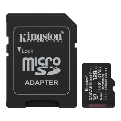 Obrázek Kingston MicroSDXC karta 128 GB Canvas Select Plus, U1, V10, A1, SD Adaptér