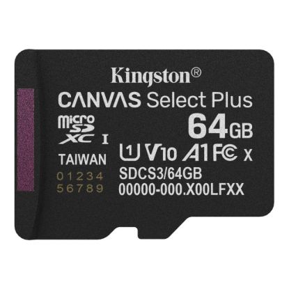 Obrázek Kingston MicroSDXC karta 64 GB Canvas Select Plus, U1, V10, A1