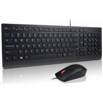 Obrázek LENOVO klávesnice Essential Wired USB Keyboard + Mouse Set - USB, černá