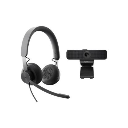 Obrázek Logitech sada Wired Personal Video Collaboration Kit, Kamera + Sluchátka, šedá