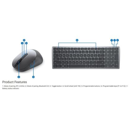 Obrázek DELL Multi- Device Wireless Keyboard and Mouse - KM7120 W - Czech/ Slovak