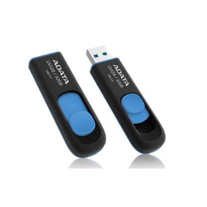 Obrázek ADATA Flash Disk 32 GB UV128, USB 3.1 Dash Drive (R: 40/ W: 25 MB/ s) černá/ modrá
