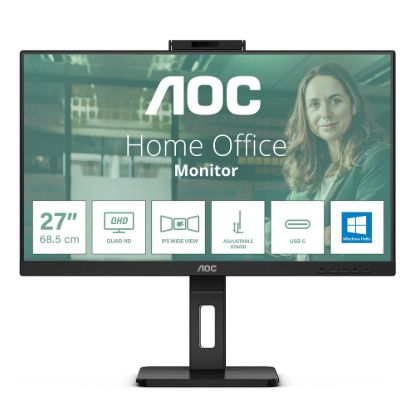 Obrázek AOC MT IPS LCD WLED 27" Q27P3QW - IPS panel, 2560 x 1440, 350cd, 2xHDMI, DP, 4xUSB 3.2, pivot, repro, webcam