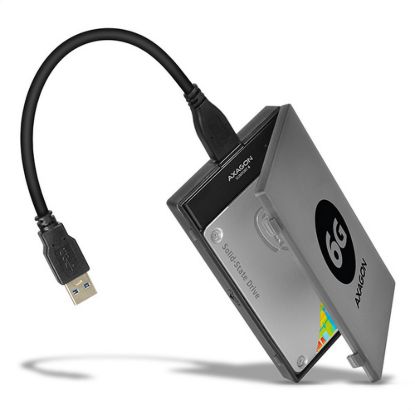 Obrázek AXAGON ADSA- 1S6, USB 3.2 Gen 1 - SATA 6G SSD/ HDD adaptér vč. 2.5" pouzdra