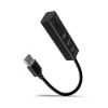 Obrázek AXAGON HMA- CR3A, USB 3.2 Gen 1 hub, porty 3x USB- A + čtečka karet SD/ microSD, kovový, kabel USB- A 20cm
