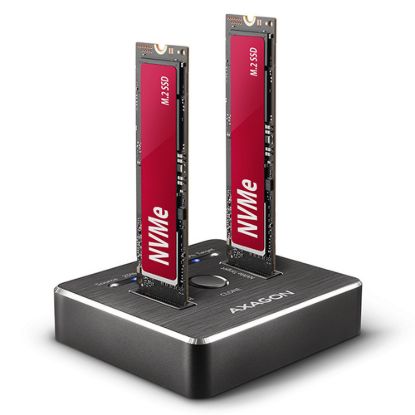 Obrázek AXAGON ADSA- M2C, USB- C 3.2 Gen 2 - 2x M.2 NVMe SSD CLONE MASTER dokovací stanice