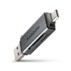 Obrázek AXAGON CRE- DAC, USB- C + USB- A, 5 Gbps - MINI čtečka karet, 2- slot & lun SD/ microSD, podpora UHS- I