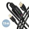 Obrázek AXAGON ADR- 215B, USB 2.0 A- M - > B- M aktivní propojovací / repeater kabel, 15m