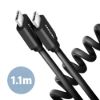 Obrázek AXAGON BUCM- CM20 TB, TWISTER kabel USB- C <- > USB- C, 1.1m, USB 2.0, PD 60 W 3A, ALU, tpe, černý