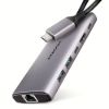 Obrázek AXAGON HMC- 6G2L, USB 10Gb/ s hub, 2x USB- A, 1x USB- C, HDMI 4k/ 60, RJ- 45, PD 100 W, kabel USB- C 15cm