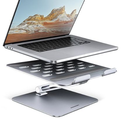Obrázek AXAGON STND- LQ hliníkový HQ stojan na notebook 10"- 17.3" nastavitelná výška a úhel, šedý