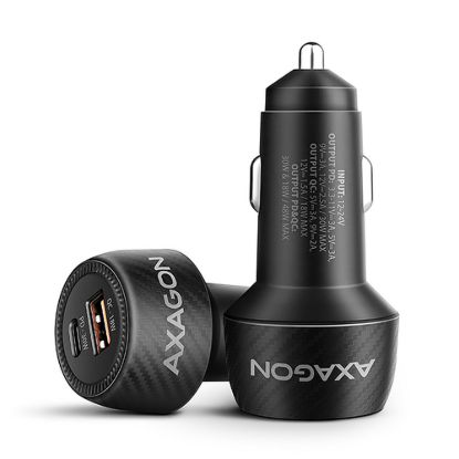 Obrázek AXAGON PWC- PQ48 nabíječka do auta 48 W, USB- A + USB- C, PD3.0/ PPS/ QC4+/ SFC/ Apple
