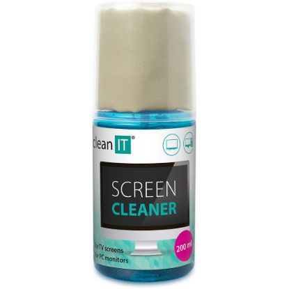 Obrázek CLEAN IT Čistící roztok na obrazovky 200ml s utěrkou ve víčku