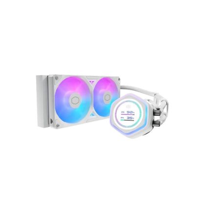 Obrázek Cooler Master vodní chladič MasterLiquid Atmos II LCD 240, 2 x 120mm, LGA1851, AM5, bílá