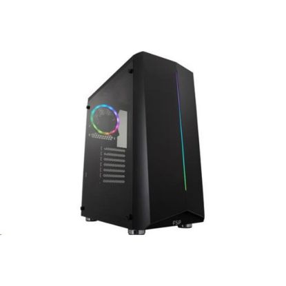 Obrázek Fortron skříň Midi Tower CMT151 Black, průhledná bočnice, 1 x A. RGB LED 120 mm ventilátor