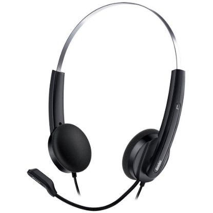 Obrázek GENIUS sluchátka HS- 220U/ USB/ černo- stříbrná