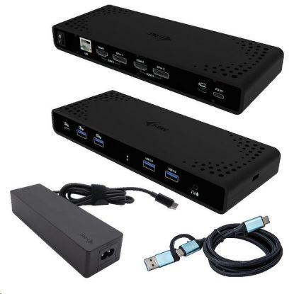 Obrázek i- tec Universal Dual 4K Display Docking Station, Power Delivery 85 W + i- tec USB- C Charger 100 W