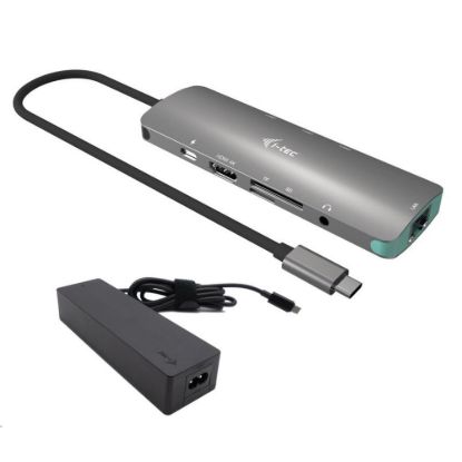 Obrázek i- tec USB- C Metal Nano Docking Station 4K HDMI LAN with Power Delivery 100 W + Charger 100 W
