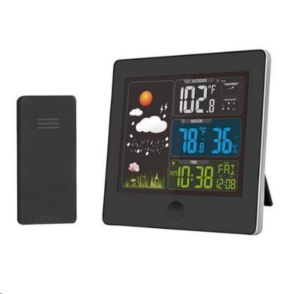 Obrázek Solight TE80 meteostanice, barevný LCD, teplota, vlhkost, RCC, černá