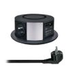 Obrázek Solight 3z + USB A+C 20 W PD, Wireless 10 W, výsuvný blok zásuvek, 2m, černý