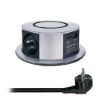 Obrázek Solight 3z + USB A+C 20 W PD, Wireless 10 W, výsuvný blok zásuvek, 2m, stříbrný
