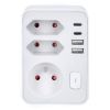 Obrázek Solight rozbočka, 1x 16A + 2x 2, 5A, 2xUSB A+C, bílá, vypínač