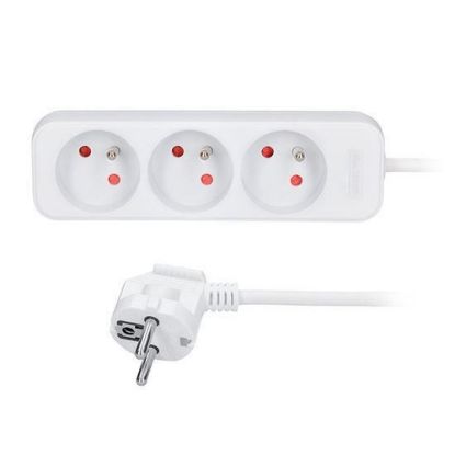 Obrázek Solight prodlužovací přívod 5m, 3 zásuvky, 16A/ 3680 W, PVC, bílý