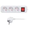 Obrázek Solight prodlužovací přívod 5m, 3 zásuvky, vypínač, 16A/ 3680 W, PVC, bílý