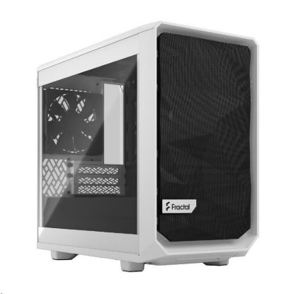 Obrázek FRACTAL DESIGN skříň Meshify 2 Nano White TG Clear Tint, USB 3.1 Type- C, 2x USB 3.0, bez zdroje, miniITX