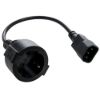 Obrázek Kabel C- TECH síťový adaptér C14 (M) - > schuko (F), 15 cm