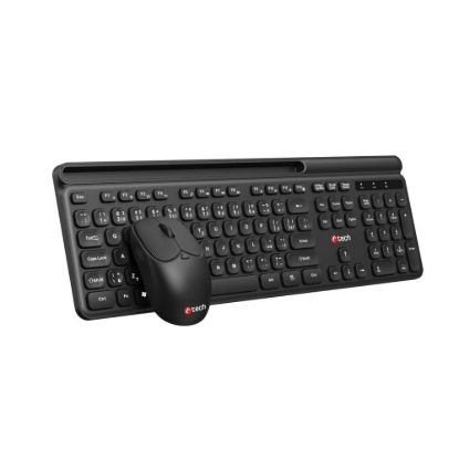 Obrázek C- TECH klávesnice s myší WLKMC- 05B, Bezdrátový set 2.4GHz, CZ, Černá