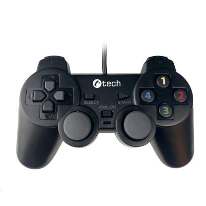 Obrázek C- TECH gamepad Callon pro PC/ PS3, 2x analog, X- input, vibrační, 1, 8m kabel, USB