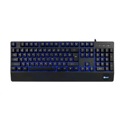 Obrázek C- TECH Klávesnice KB- 104BK, USB, 3 barvy podsvícení, černá, CZ/ SK