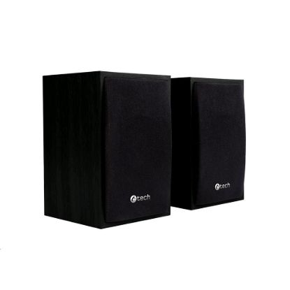Obrázek C- TECH Repro SPK- 09, 2.0, dřevěné, černé, USB