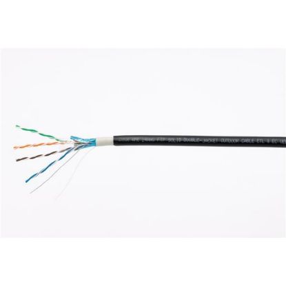 Obrázek FTP kabel LYNX Cat5E, drát, dvojitý venkovní PE+PVC, černý, 305m cívka