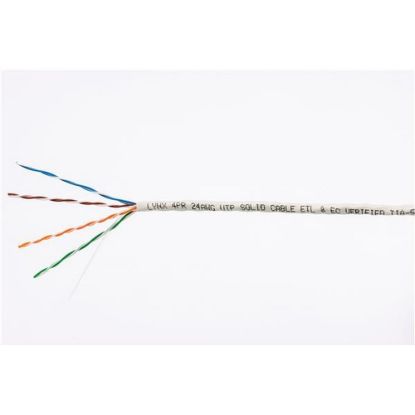 Obrázek UTP kabel LYNX, Cat5E, drát, PVC, Dca, šedý, 100m
