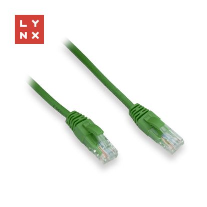Obrázek LYNX UTP patch kabel Cat5e, PVC, CCA, 0, 3m, zelený (balení obsahuje 10ks)