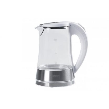 Obrázek Orava VK- 4017 W rychlovarná konvice, 2200 W, 1.7 l, skleněná, LED podsvícení, automatické vypnutí, bílá