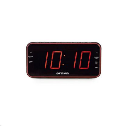 Obrázek Orava radiobudík s velkým červeným LED displejem, funkce SNOOZE, SLEEP, DIMMER, nabíjení externího zařízení