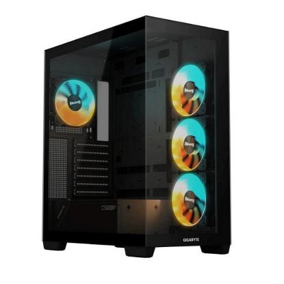 Obrázek GIGABYTE case GB- C500P ST, Mid tower, 1xUSB- C 3.2, 2xUSB 3.0, 4x 120mm ARGB Fan, černá