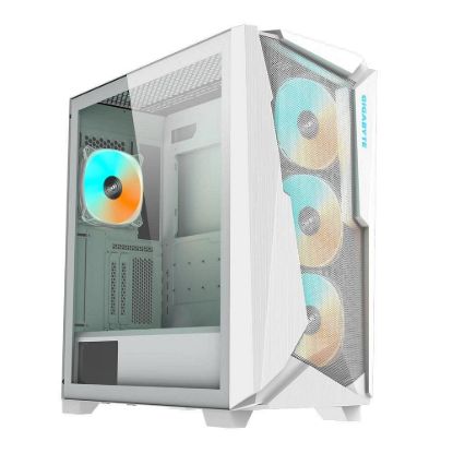 Obrázek GIGABYTE case GB- C301GW V2, Mid tower, Průhledná bočnice, 4x 120mm ARGB Fan, bílá