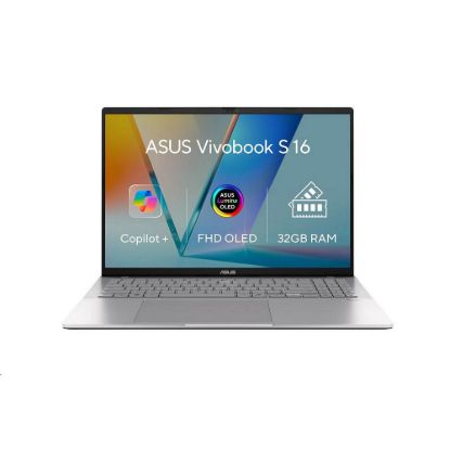 Obrázek ASUS NTB Vivobook S16 (S3607AA- OLED009), Ultra 7 355, 16" 1920 x 1200, 32 GB, 1 TB SSD, Intel Arc, No OS, Silver