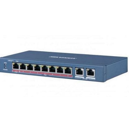 Obrázek HIKVISION DS- 3E0310HP- E switch 8 x 100TX PoE (1xHi- PoE- 60 W) + 2x Gb, 110 W - dosah až 250m